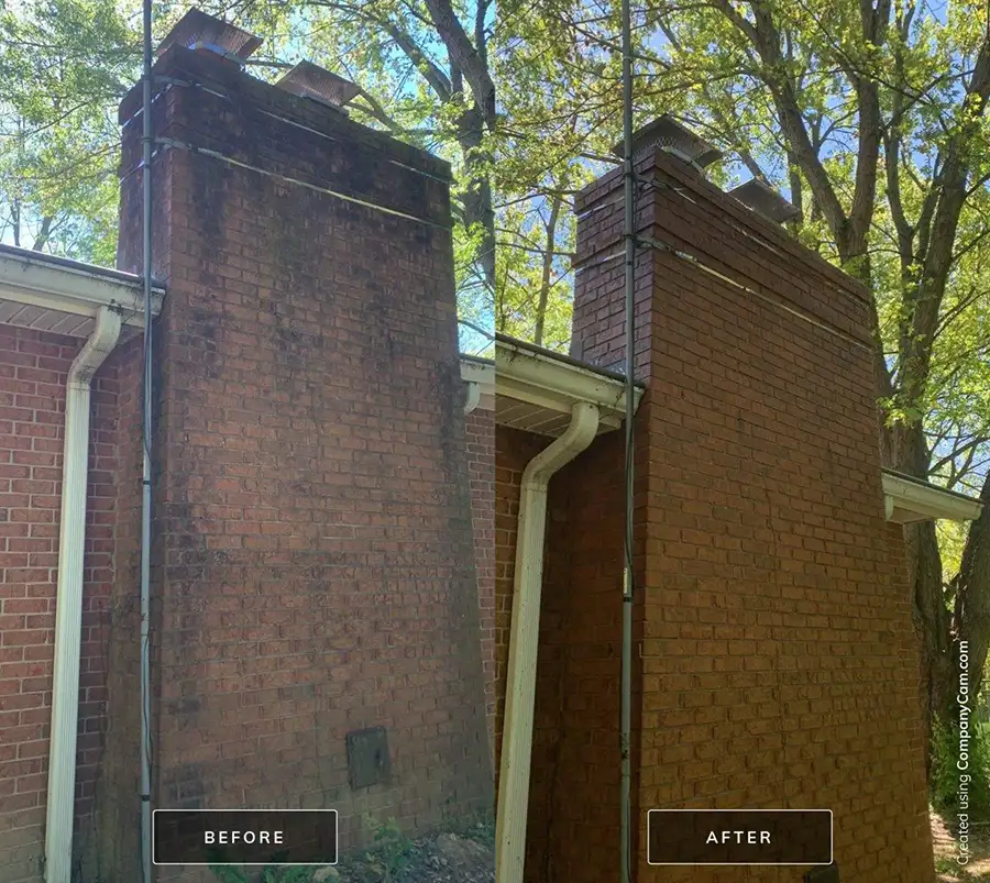 Petersburg Power Washing - Residential power washing services, house washing, before and after chimney brick washing - Springfield, IL